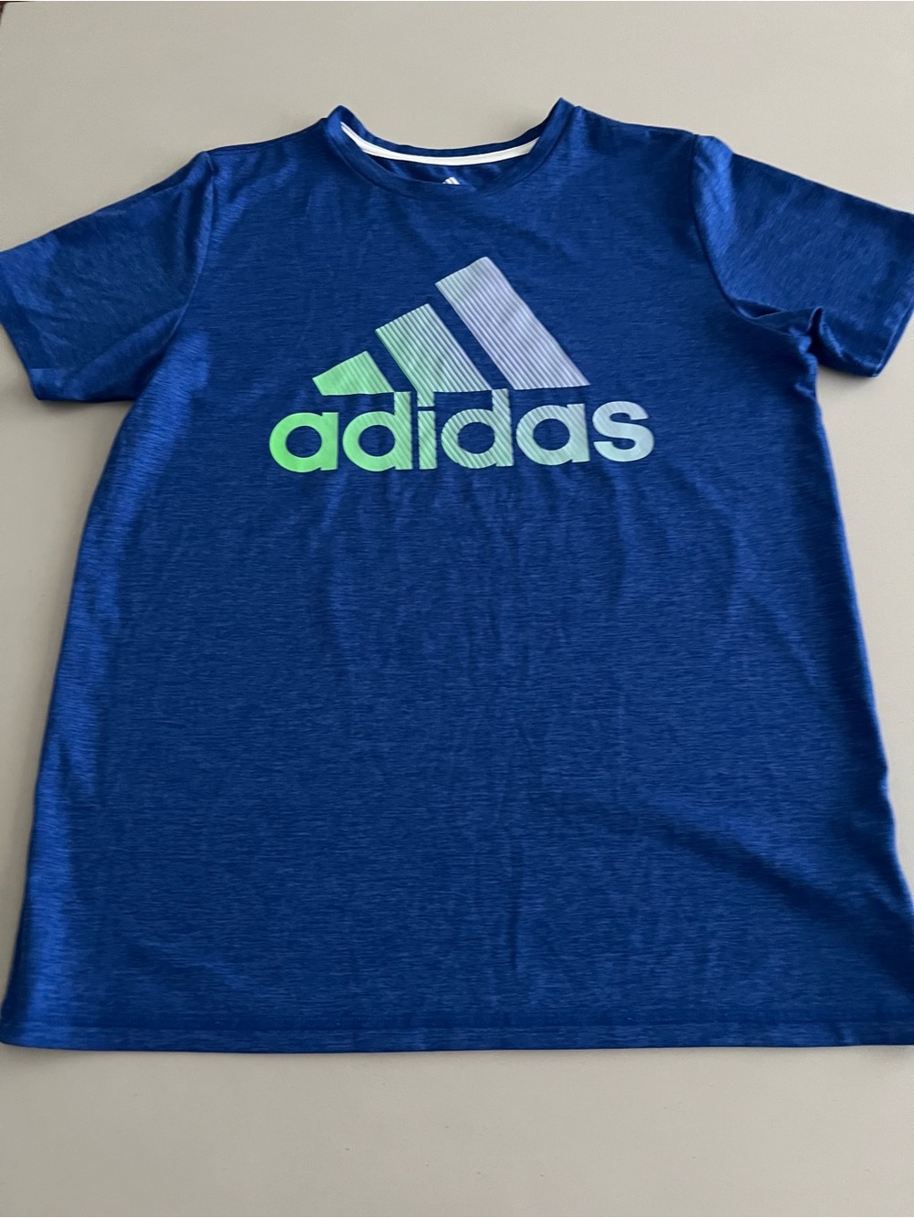 Adidas Boys Youth Blue Athletic Short Sleeve Size Large 14/16